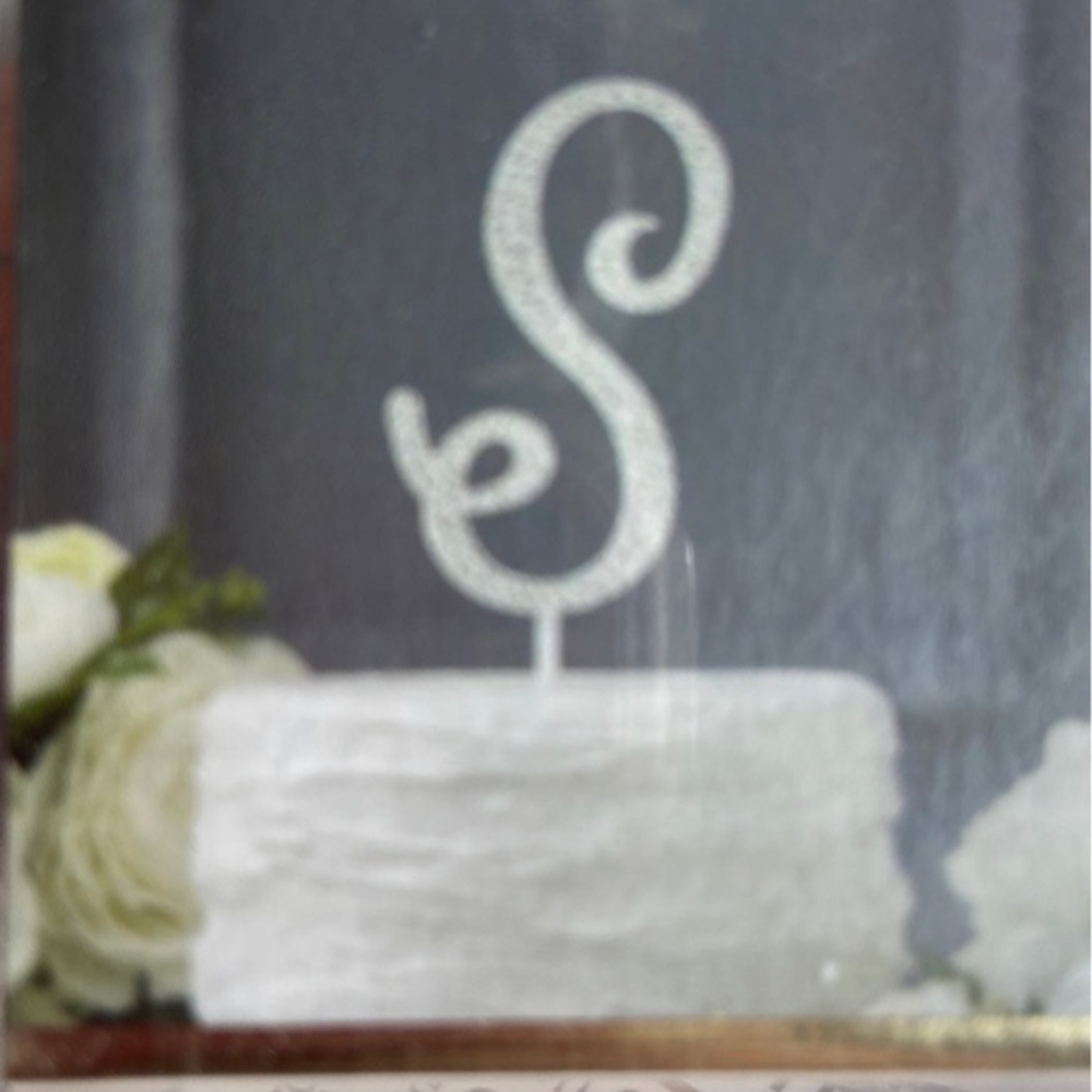 David Tutera "S" Rhinestone Monogram Cake Topper NEW - Picture 5 of 6
